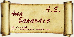 Ana Sapardić vizit kartica